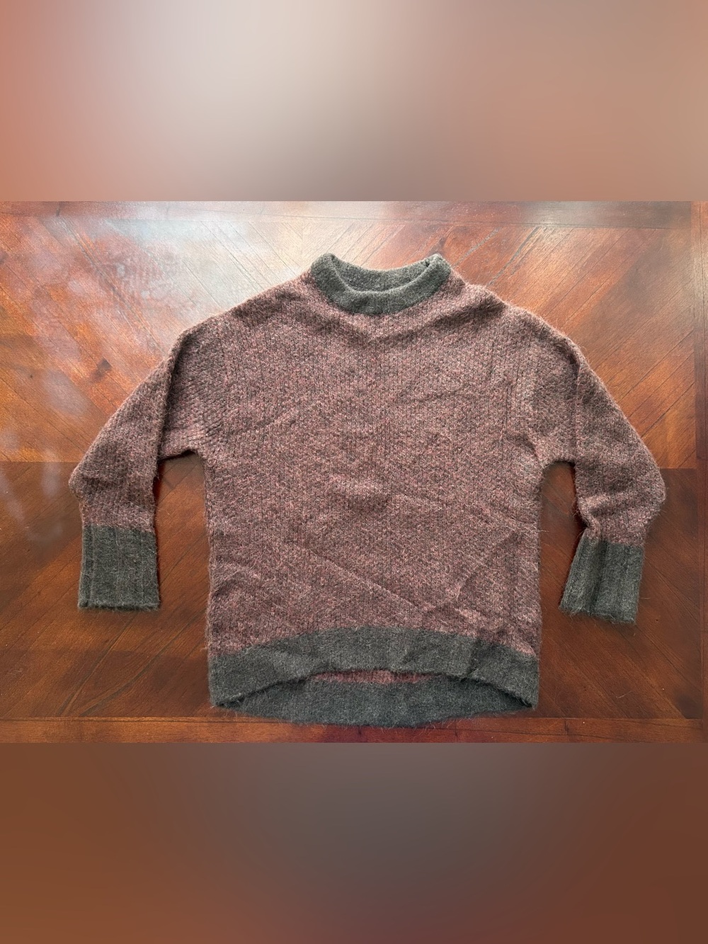 Banana Republic Brown and Rust Textured Knit Sweater 50% alpaca - Picture 2 of 7
